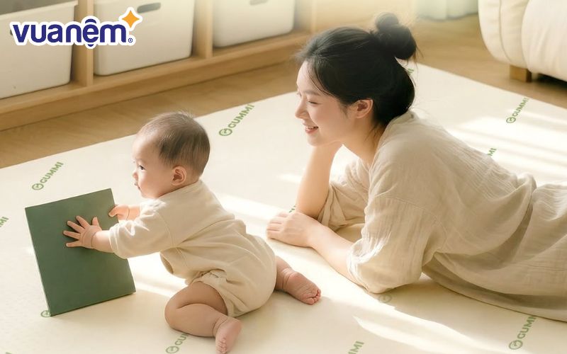 Không để quá nhiều đồ vật trên giường của bé