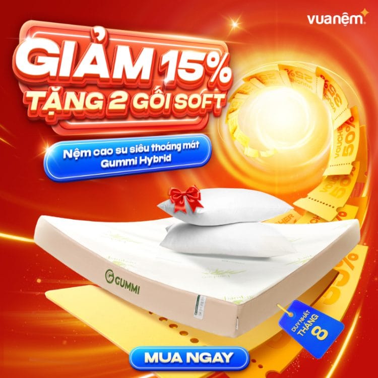 Nệm cao su siêu thoáng mát Gummi Hybrid