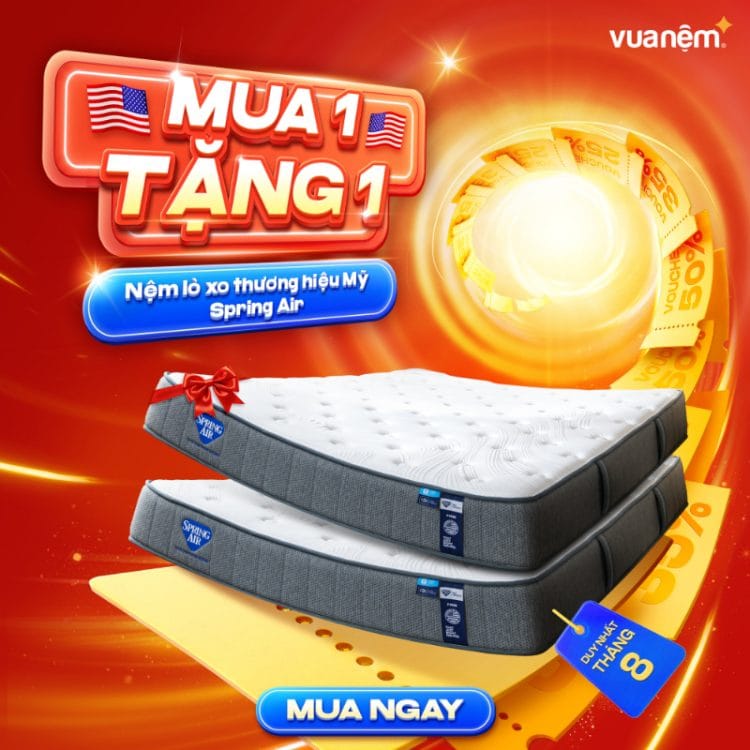 Nệm lò xo thương hiệu Mỹ Spring Air