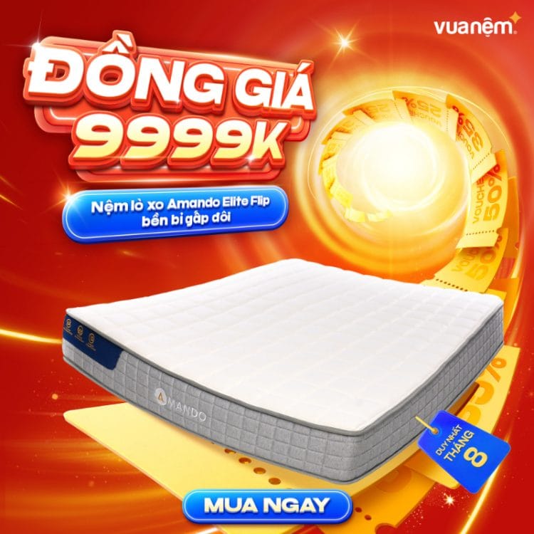 Nệm lò xo Amando Elite Flip bền bỉ gấp đôi