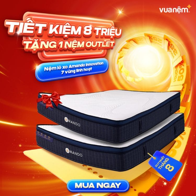 Nệm lò xo Amando Innovation 7 vùng linh hoạt