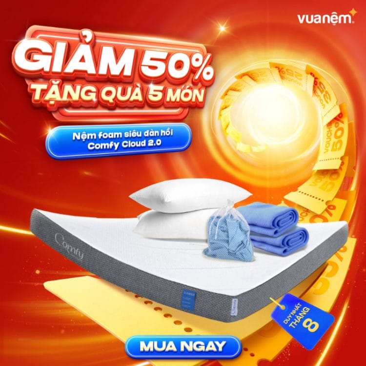 Nệm foam siêu đàn hồi Comfy Cloud 2.0