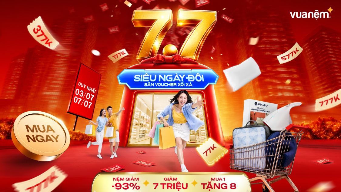 Ưu đãi 7/7: Siêu Sale Ngày Đôi - Săn Voucher Xối Xả