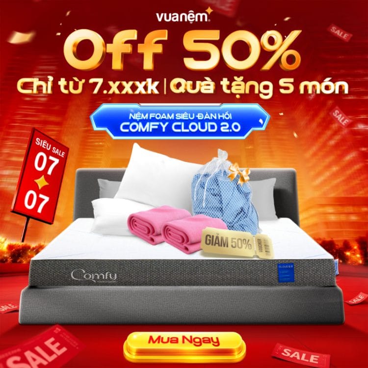 Nệm foam siêu đàn hồi Comfy Cloud 2.0