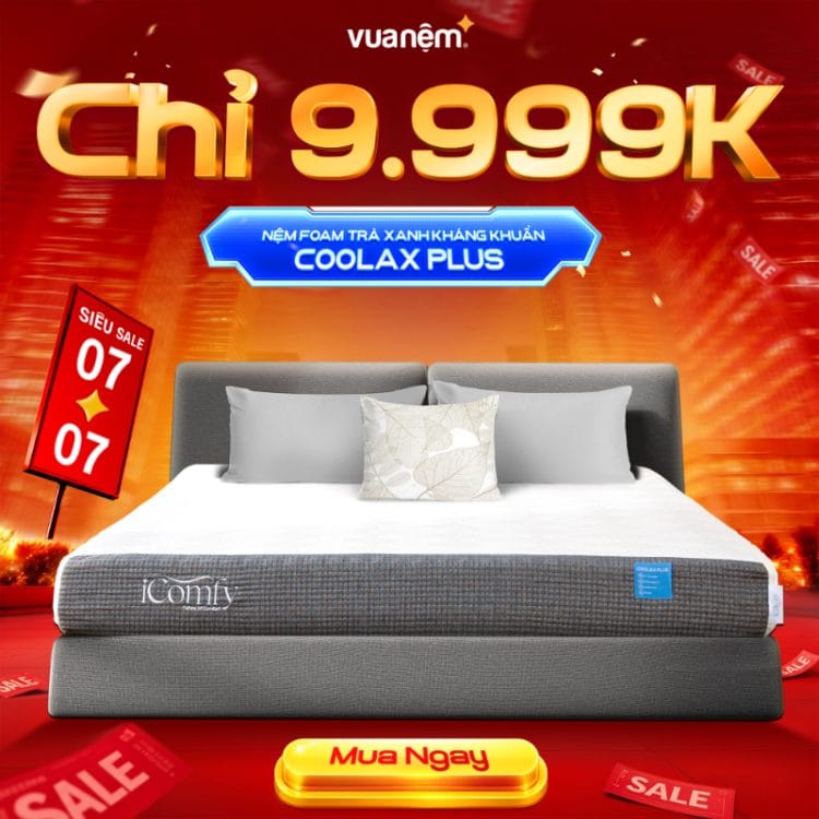 Nệm foam trà xanh kháng khuẩn iComfy Coolax Plus