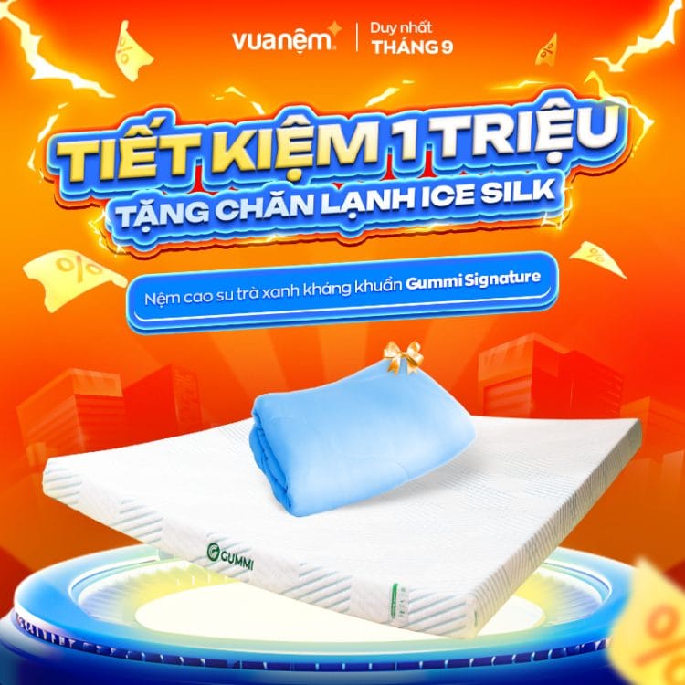 Nệm cao su trà xanh kháng khuẩn Gummi Signature