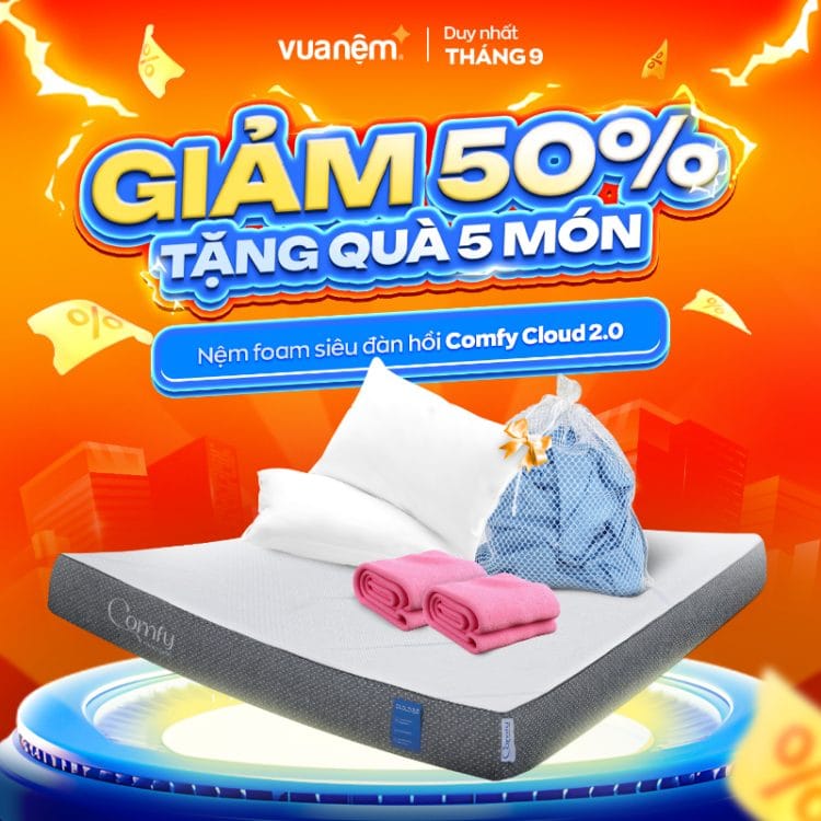 Nệm foam siêu đàn hồi Comfy Cloud 2.0