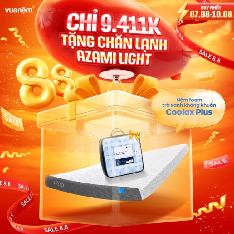 Nệm foam iComfy Coolax Plus Băng Lạnh 20cm