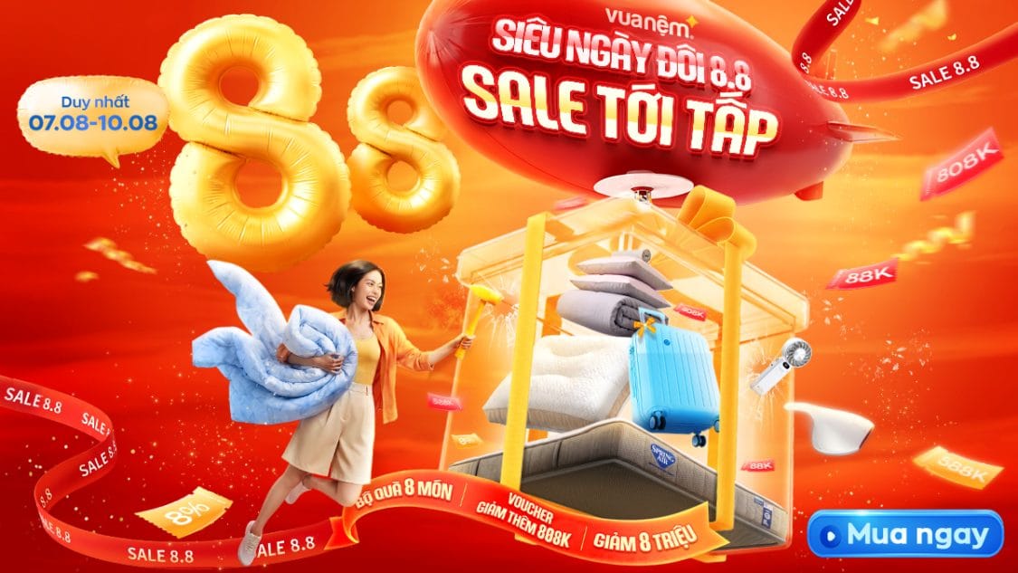 Ưu đãi 8/8: Siêu Ngày Đôi - Sale Tới Tấp