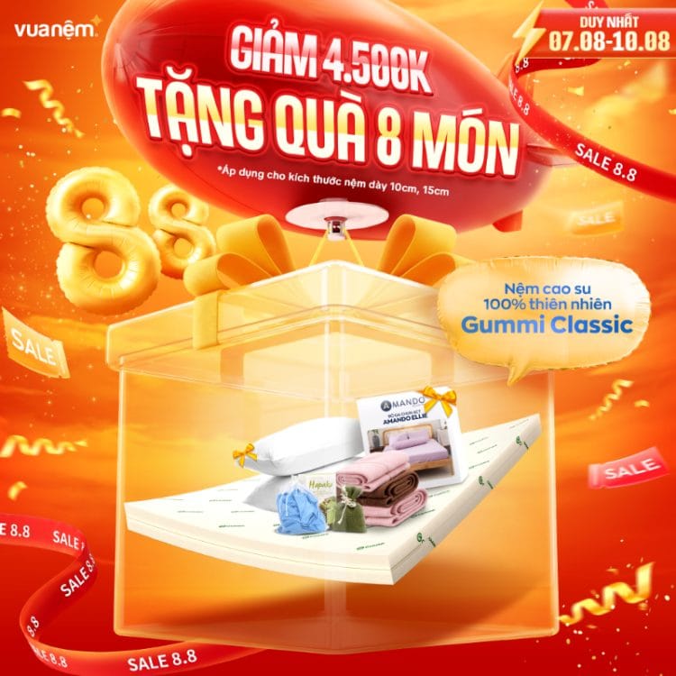 Nệm cao su thiên nhiên Gummi Classic thế hệ mới