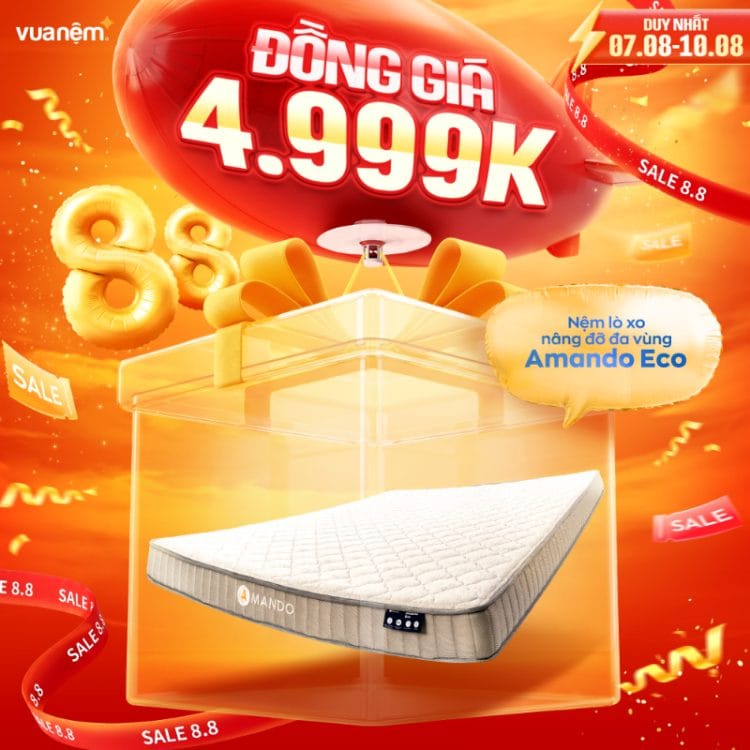 Nệm lò xo túi độc lập Amando Eco