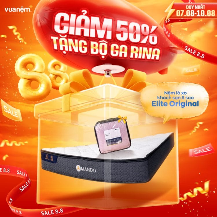 Nệm lò xo Amando Elite Original túi độc lập