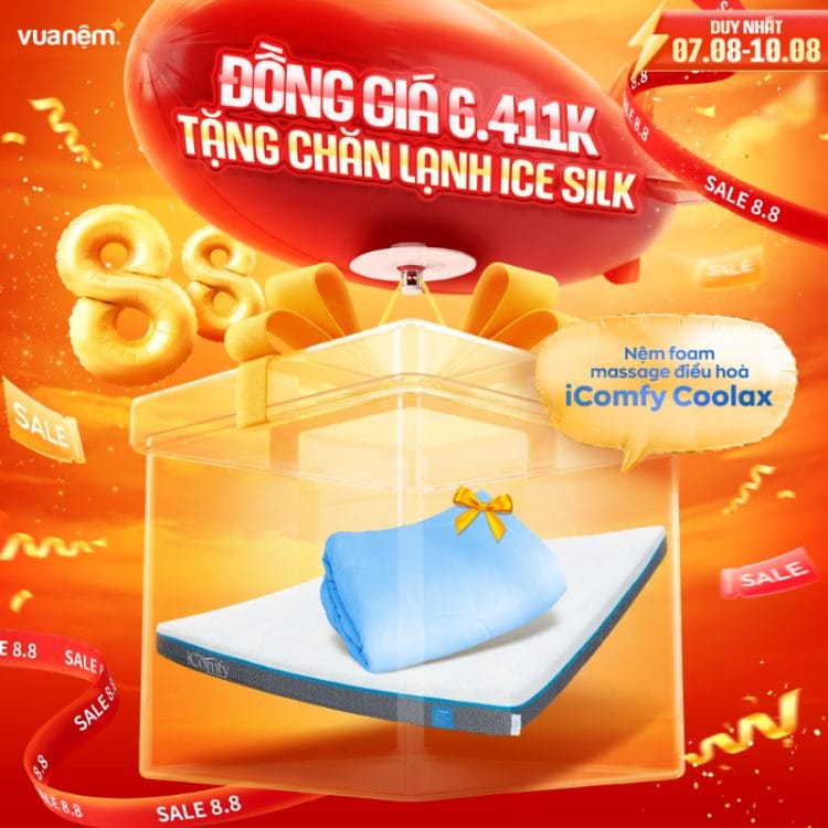 Nệm foam iComfy Coolax đa tầng thoáng mát