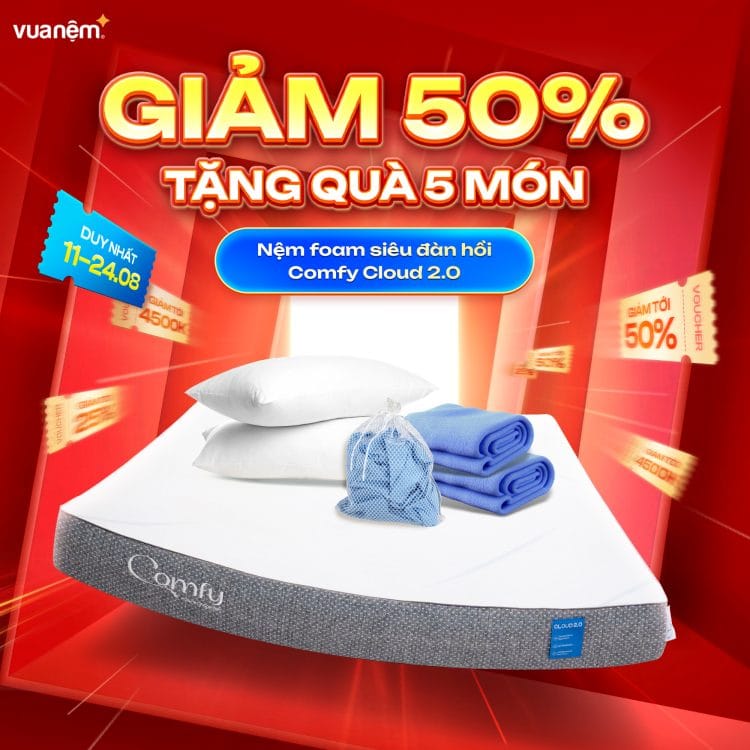 Nệm foam siêu đàn hồi Comfy Cloud 2.0
