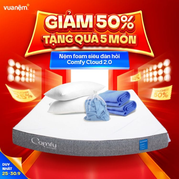 Nệm foam siêu đàn hồi Comfy Cloud 2.0