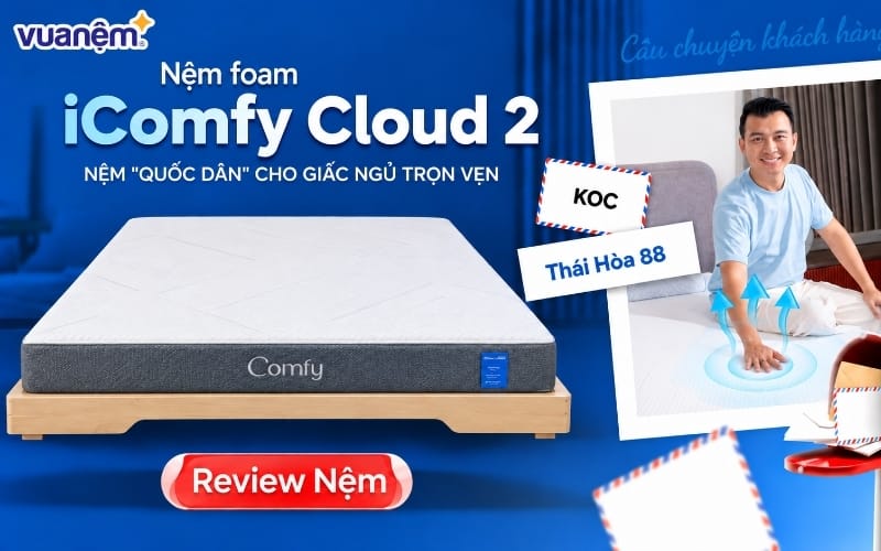Nệm Foam Comfy Cloud 2.0 nằm có êm không?