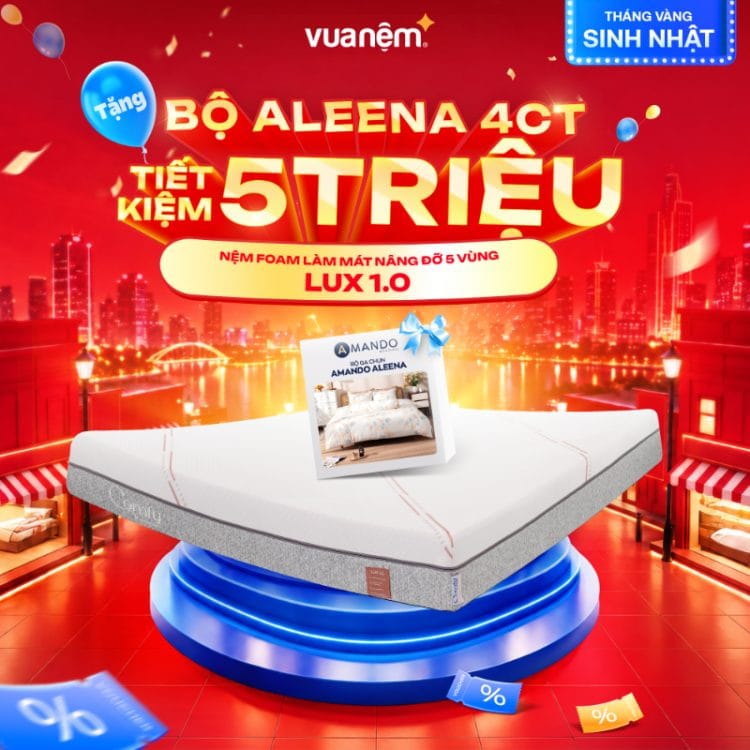Nệm foam làm mát nâng đỡ 5 vùng Comfy Lux 1.0