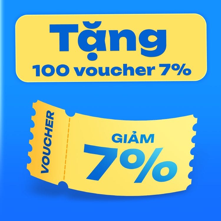 Khách hàng đầu tiên sẽ nhận được voucher 7% cho hóa đơn bất kỳ