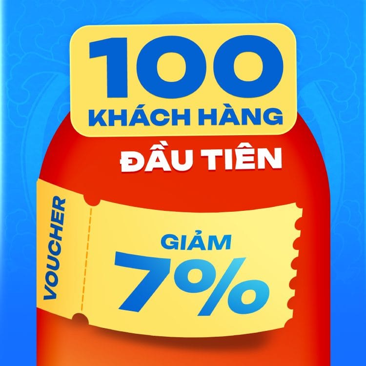 Mã giảm 7% cho 100 khách hàng ghé cửa hàng mới