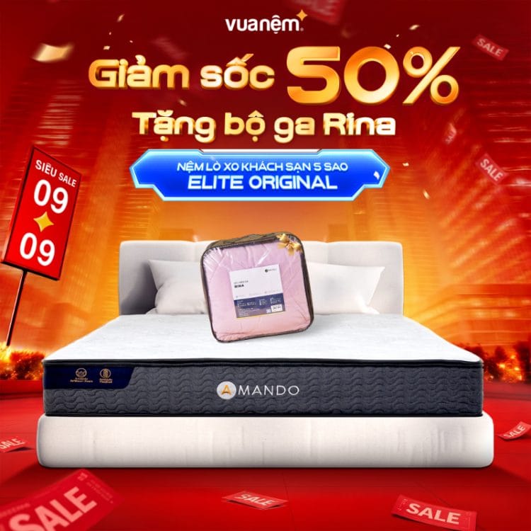 Nệm lò xo khách sạn 5 sao Amando Elite Original