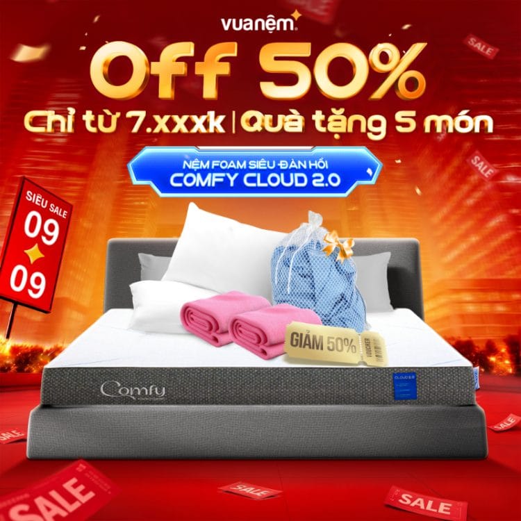 Nệm foam siêu đàn hồi Comfy Cloud 2.0