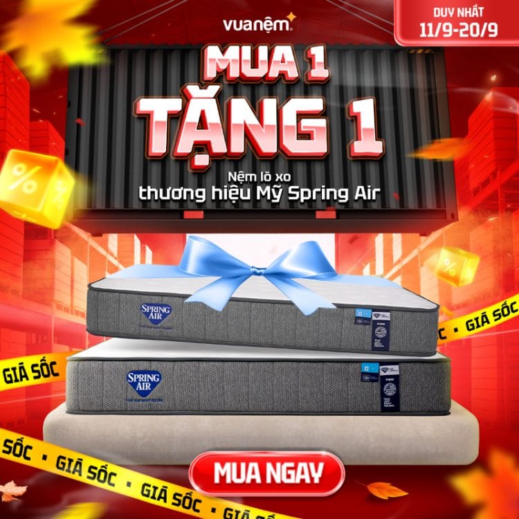 Nệm lò xo thương hiệu Mỹ Spring Air Firm