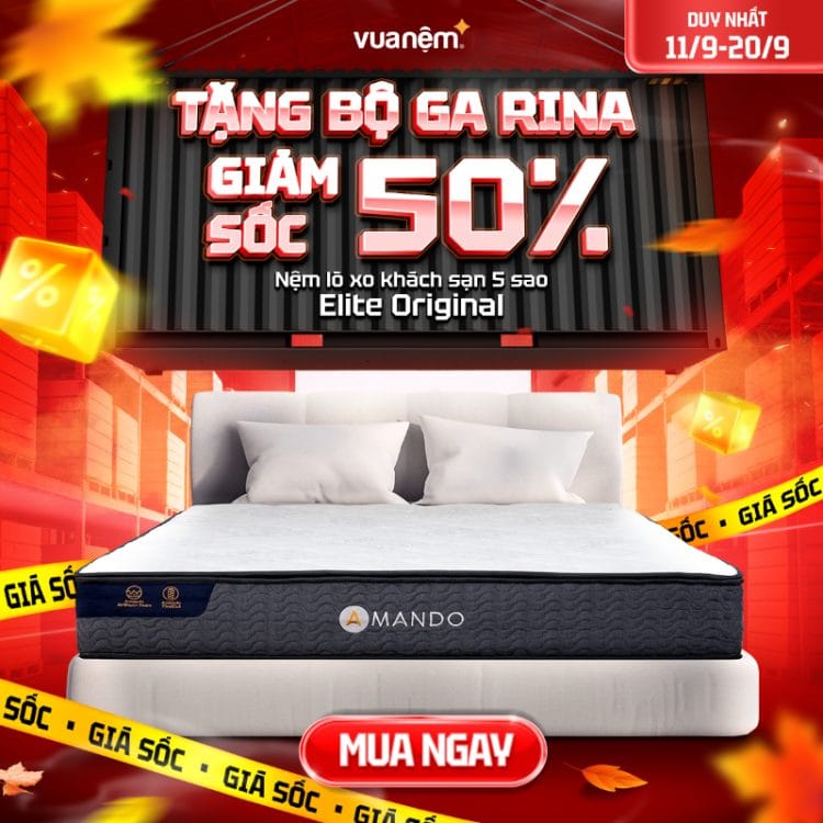 Nệm lò xo khách sạn 5 sao Amando Elite Original
