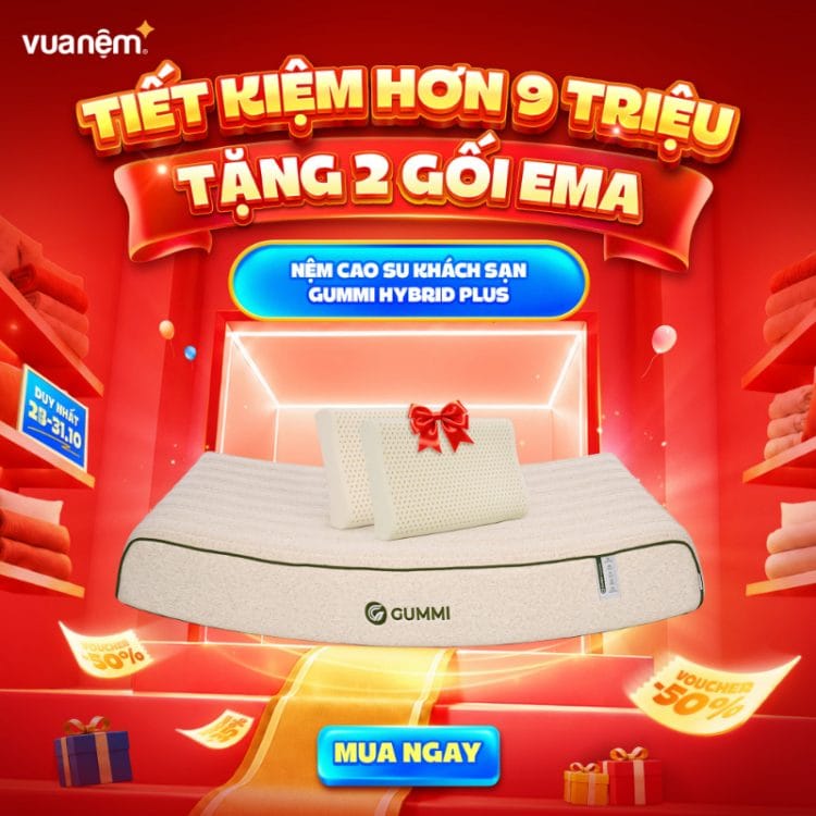 Nệm cao su khách sạn Gummi Hybrid Plus