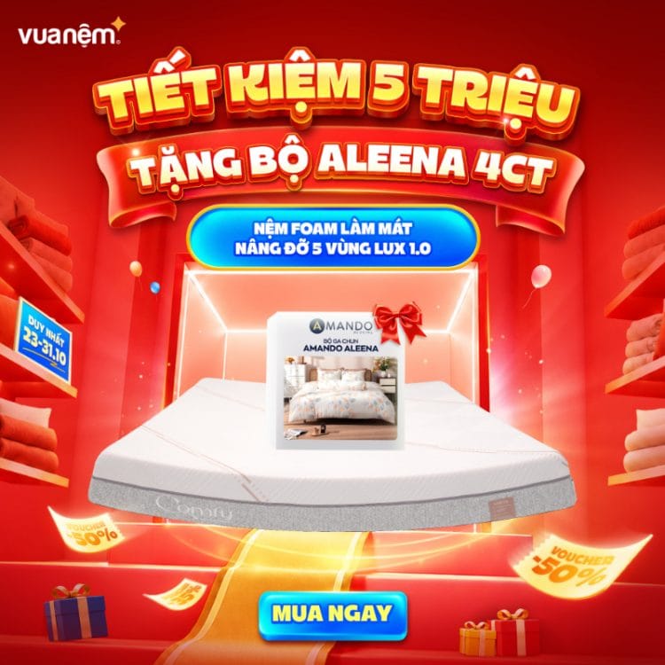Nệm foam làm mát nâng đỡ 5 vùng Comfy Lux 1.0