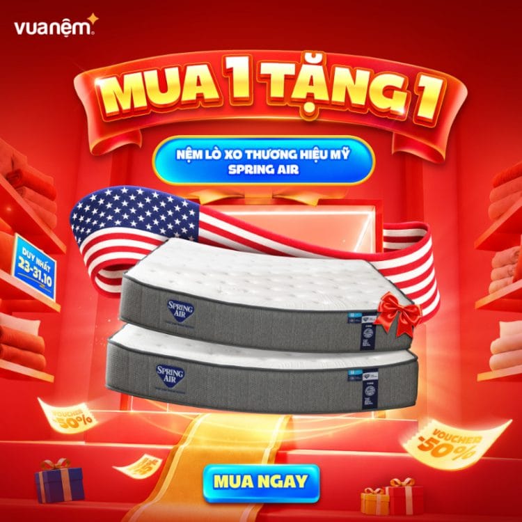 Nệm lò xo thương hiệu Mỹ Spring Air Firm