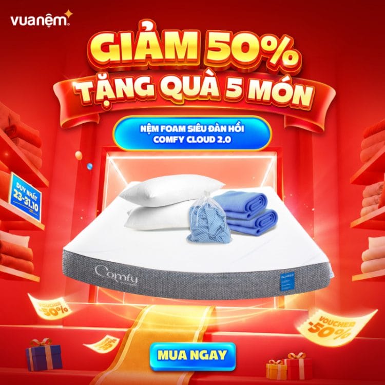Nệm foam siêu đàn hồi Comfy Cloud 2.0