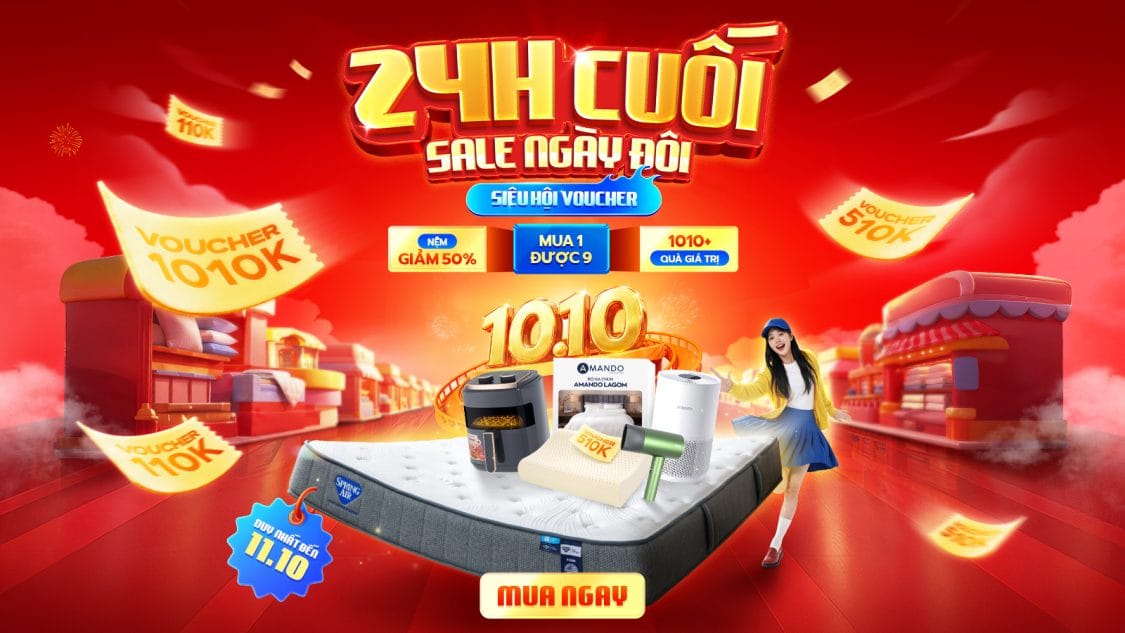 Ưu đãi 10/10: Sale Ngày Đôi - Siêu Hội Voucher