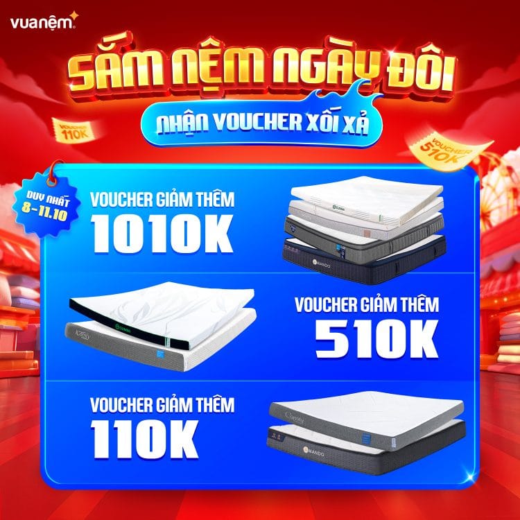Sắm nệm ngày đôi - Siêu hội voucher