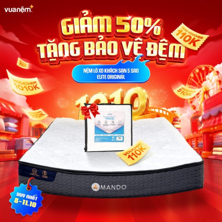 Nệm lò xo Amando Elite Original túi độc lập