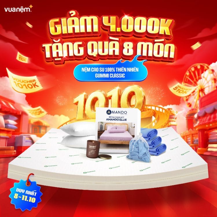 Nệm cao su thiên nhiên Gummi Classic thế hệ