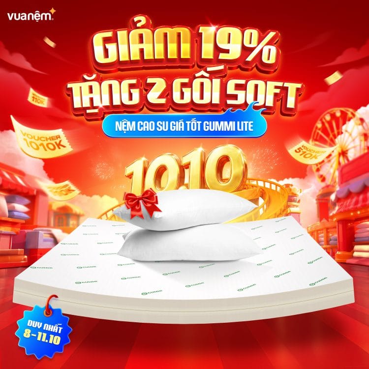 Nệm cao su đa tầng Gummi Lite giá tốt dày 10cm