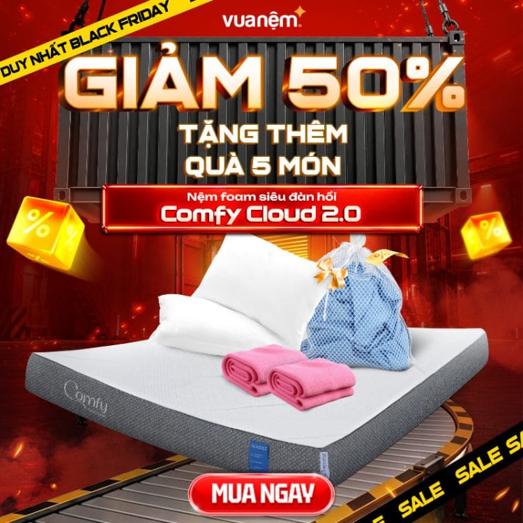 Nệm foam siêu đàn hồi Comfy Cloud 2.0