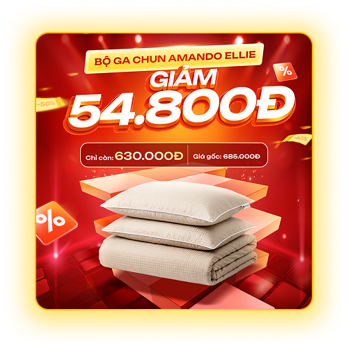 Bộ ga chun Amando Ellie màu be — giảm 54.800đ