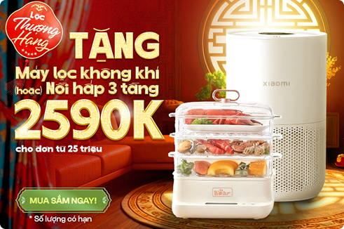 Tặng nồi hấp 3 tầng BEAR