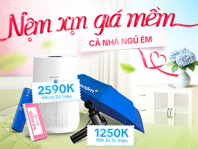 Sắm nệm giá hời nhận ngay gối mới