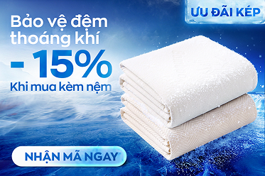 Tặng gối cao su vina bedding