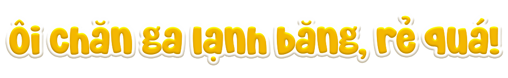 Ôi chăn ga lạnh băng, rẻ quá!