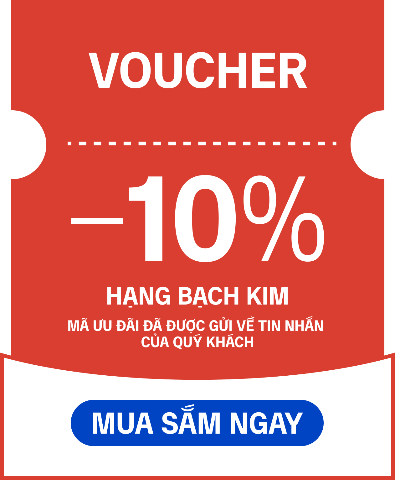 Voucher -10% hạng bạch kim