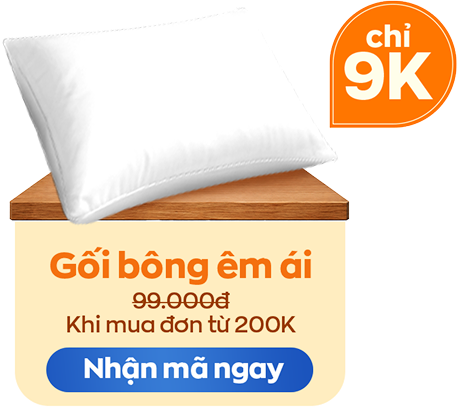 Gối bông êm ái chỉ 9K - Khi mua đơn từ 200K