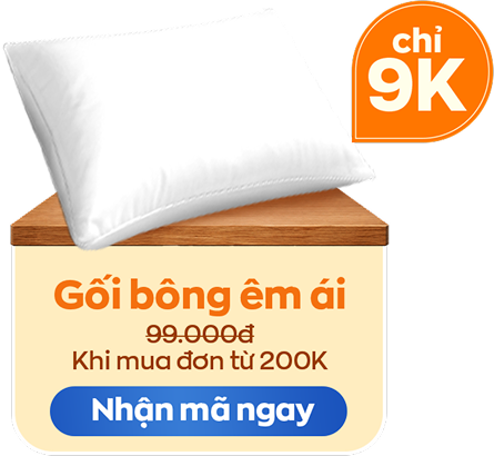 Gối bông êm ái chỉ 9K - Khi mua đơn từ 200K
