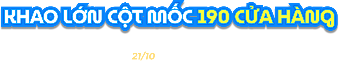 19 Năm gắn kết - Ăn mừng 190 cửa hàng - Từ 21.10 đến 31.10