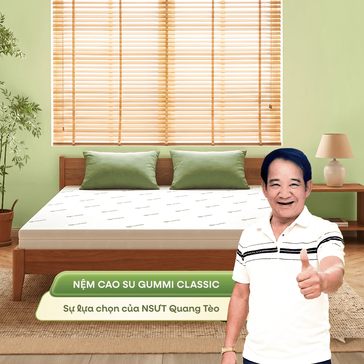 (Quà 8 món) Nệm cao su thiên nhiên Gummi Classic thế hệ mới dày 5/10/15cm
