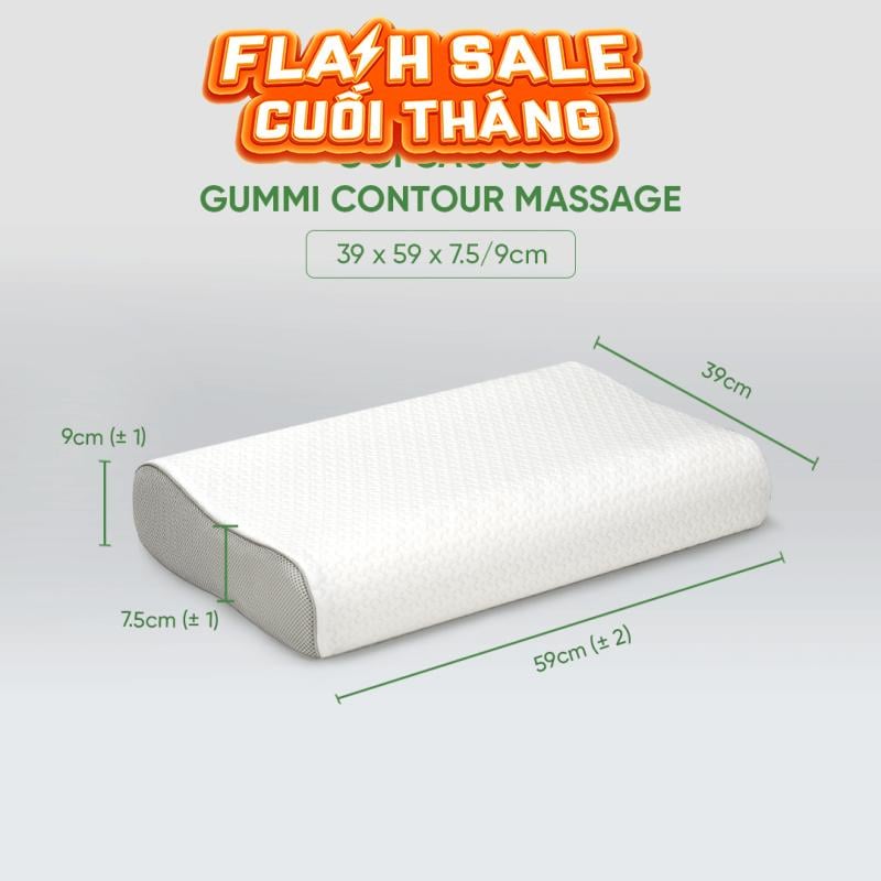 Gối cao su Gummi Contour Massage 100% thiên nhiên công thái học - Thumbnail