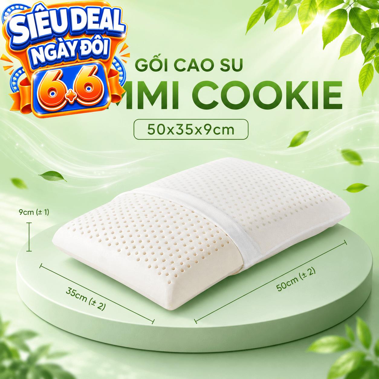 Gối cao su Gummi Cookie 100% thiên nhiên nâng đỡ, giảm căng cơ