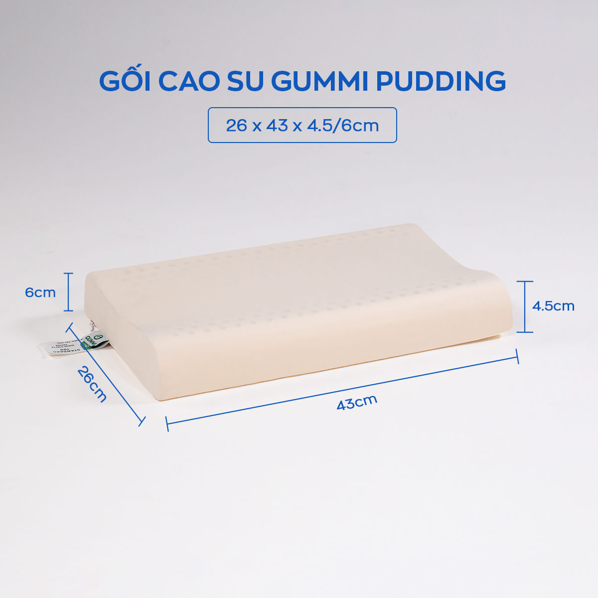 Gối cao su Gummi Pudding 100% thiên nhiên trẻ em